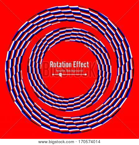 Optical Illusion. Vector 3d Art. Rotation Dynamic Effect. Spin Cycle. Swirl Pool Rings. Geometric Magic Background