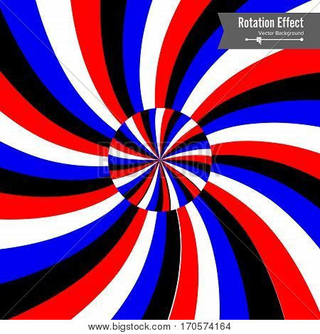 Optical Illusion. Vector 3d Art. Rotation Dynamic Effect. Spin Cycle. Swirl Pool Rings. Geometric Magic Background