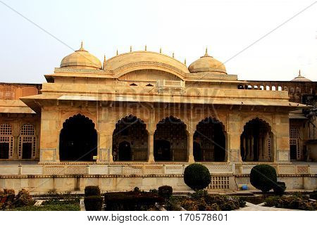 Hall of Mirrors or Sheesh Mahal at Amer Palace in Jaipur Rajasthan India Asia