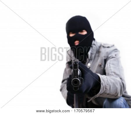 Terrorist With Ak47 Machine Gun