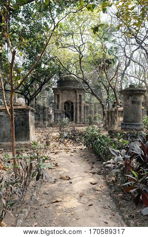 KOLKATA, INDIA - FEBRUARY 08: Kolkata Park Street Cemetery, inaugurated 1767, on February 08, 2016 in Kolkata, India.