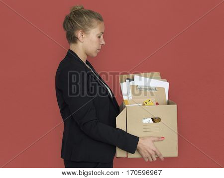 Caucasian Business Woman Retrenchment