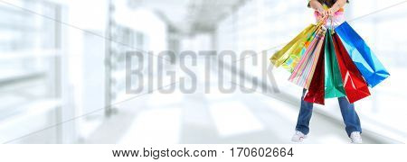 Woman with shopping bags