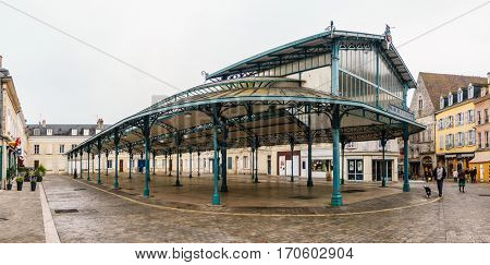 CHARTRES, FRANCE - CIRCA DECEMBER 2016: Chartres vegetable covered market.