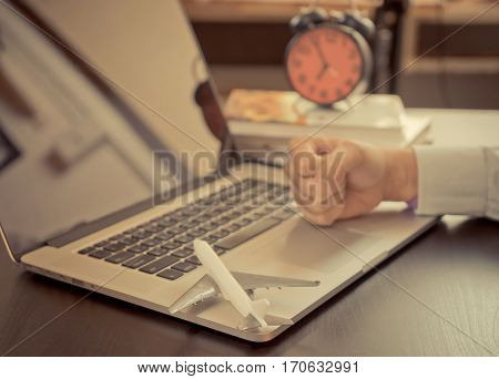 Business travel stressed out in office concept