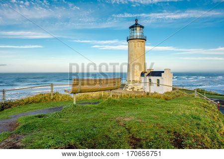 North Head Lighthouse at Pacific coast, Cape Disappointment, built in 1898, WA, USA