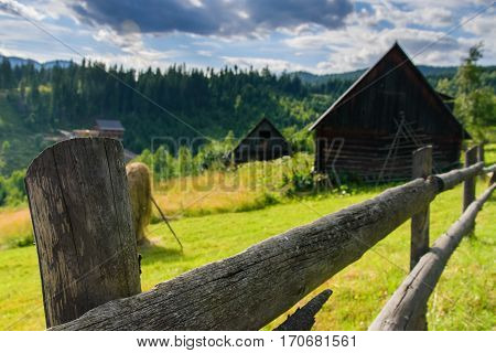 The village in the mountains landscape. Beauty of nature.