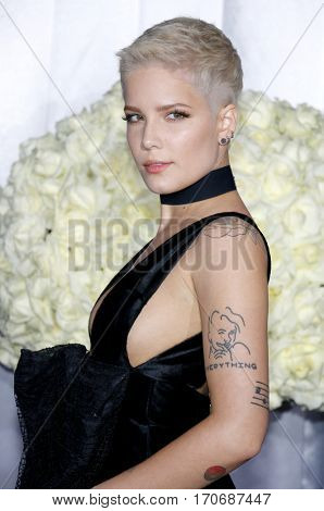 Halsey at the Los Angeles premiere of 'Fifty Shades Darker' held at the Theatre at Ace Hotel in Los Angeles, USA on February 2, 2017.