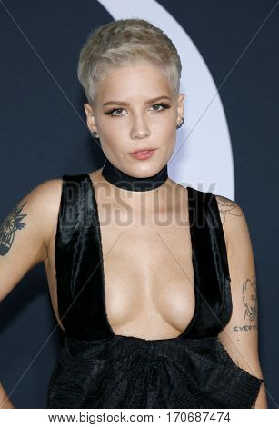 Halsey at the Los Angeles premiere of 'Fifty Shades Darker' held at the Theatre at Ace Hotel in Los Angeles, USA on February 2, 2017.