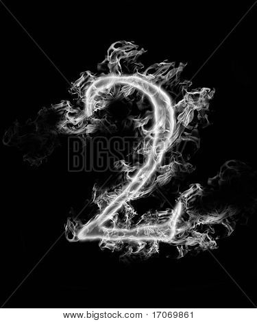 A number of smoke alphabet