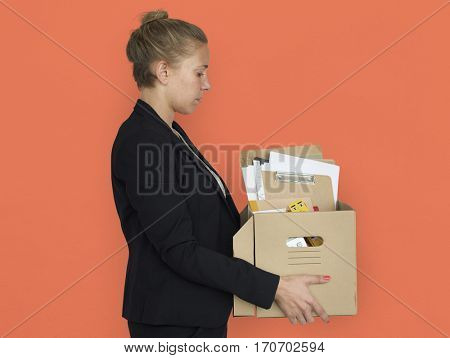 Caucasian Business Woman Retrenchment