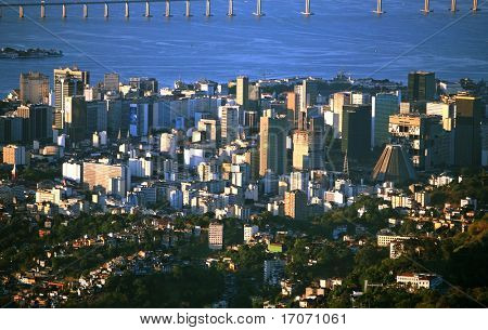 Letecký pohled na střed města rio de janeiro Brazílie Centro