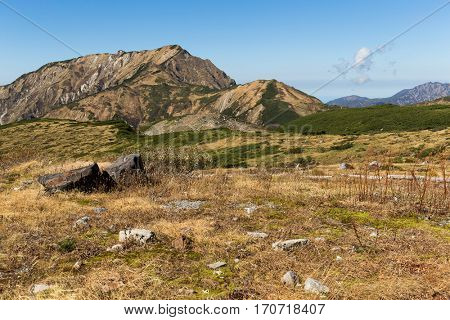 Japanese Tateyama in autumn season