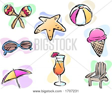 Beach Icon Set 1