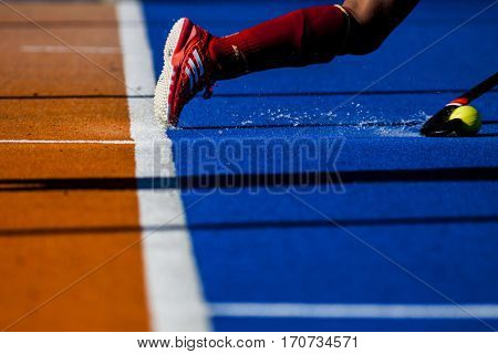 VALENCIA, SPAIN - FEBRUARY 5: Spanish Player during Hockey World League Round 2 match between Spain and Czech Republic at Betero Stadium on February 5, 2017 in Valencia, Spain