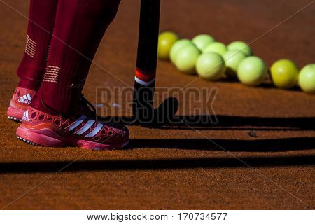 VALENCIA, SPAIN - FEBRUARY 5: Spanish Player during Hockey World League Round 2 match between Spain and Czech Republic at Betero Stadium on February 5, 2017 in Valencia, Spain