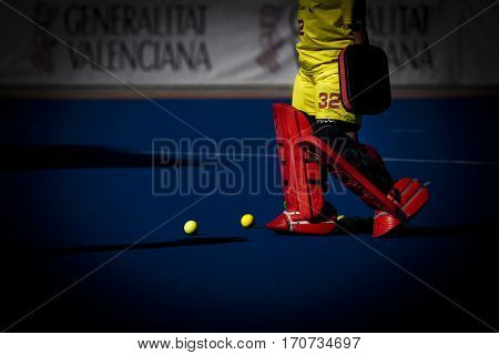 VALENCIA, SPAIN - FEBRUARY 5: Melanie Garcia during Hockey World League Round 2 match between Spain and Czech Republic at Betero Stadium on February 5, 2017 in Valencia, Spain