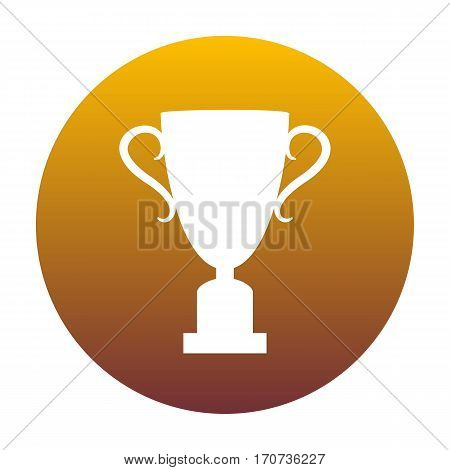 Champions Cup sign. White icon in circle with golden gradient as background. Isolated.