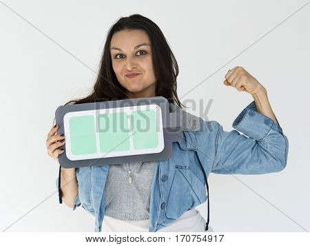 Woman Strong Power Battery Paper Craft