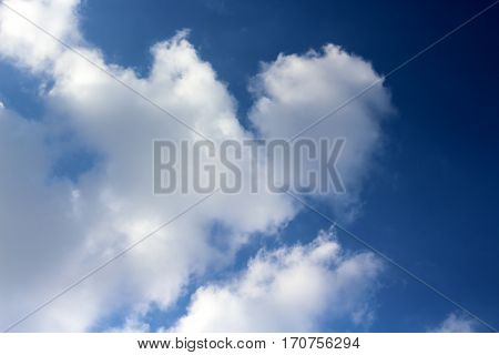 Blue sky and white clouds looked beautiful.