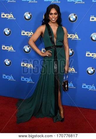 LOS ANGELES - FEB 04:  Laverne Cox arrives for the 69th Annual DGA Awards on February 4, 2017 in Beverly Hills, CA                