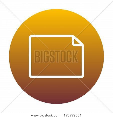 Horisontal document sign illustration. White icon in circle with golden gradient as background. Isolated.