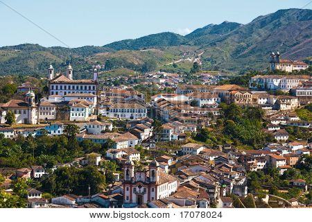 visning af unesco world heritage byen ouro preto i minas gerais Brasilien