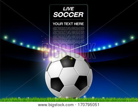 football on field and spotlights background vector