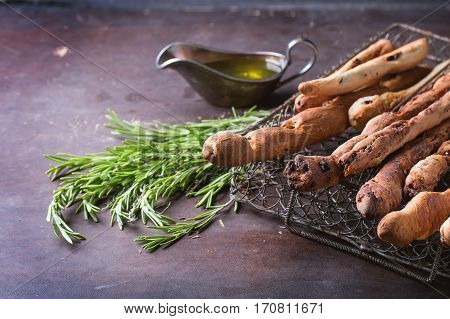 Grissini Bread And Olive Oil