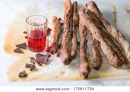 Grissini Bread And Red Liqueur