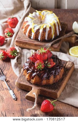 Chocolate And Lemon Cakes