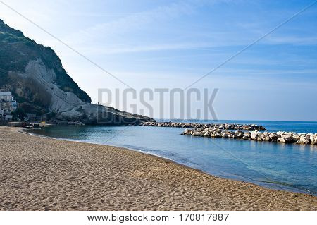 Italy, Ischia, view of the S.Angelo beach