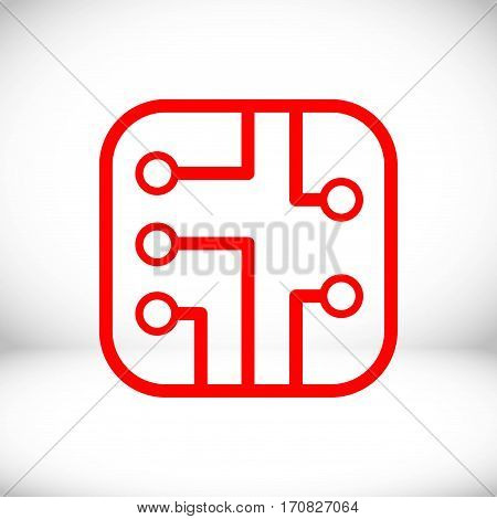 circuit board icon stock vector illustration flat design