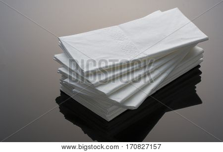 Small pile of hygenic disposable paper tissue