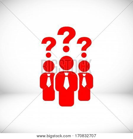 question mark over people icon stock vector illustration