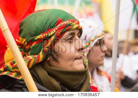 Kurdish Demonstrators Protesting In Milan, Italy