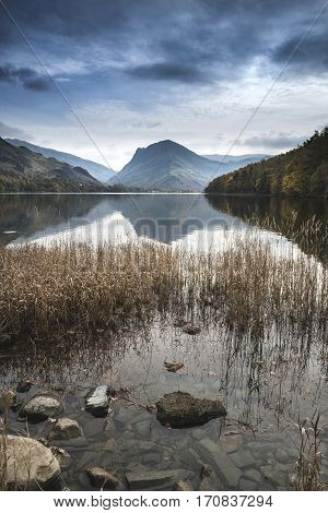Beautiful Autumn Fall Landscape Image Of Lake Buttermere In Lake District England