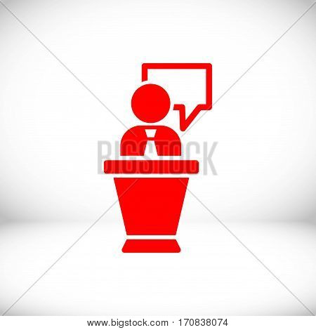 lectern with microphone icon stock vector illustration flat design