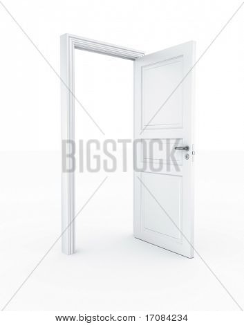renderowania 3D drzwi stały bezpłatny biały podłogę