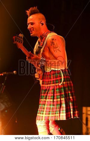 HUNTINGTON, NY-FEB 8: Joe Jonas of DNCE performs onstage at the Paramount on February 8, 2017 in Huntington, New York. 