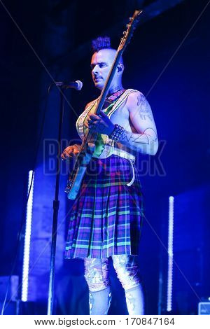HUNTINGTON, NY-FEB 8: Joe Jonas of DNCE performs onstage at the Paramount on February 8, 2017 in Huntington, New York. 