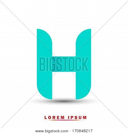Letter H icon and logo template.  New design, elegant, and simple typographic . blue