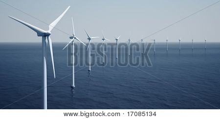 จำลองภาพ 3 มิติของ windturbines ในทะเล