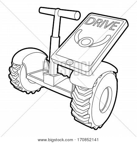 Drive on segway icon. Outline illustration of drive on segway vector icon for web