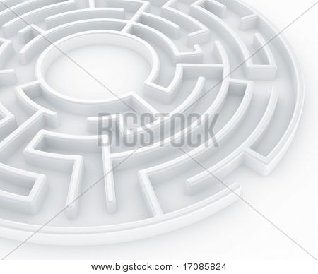 renderização 3D de um labirinto circular