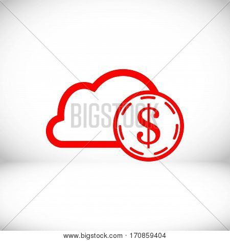 dollar money cloud  icon stock vector illustration flat design