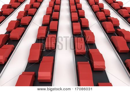 3D-rendering att symbolisera bilar frå