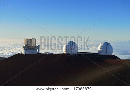 Mauna Kea Telescopes On The Big Island Of Hawaii