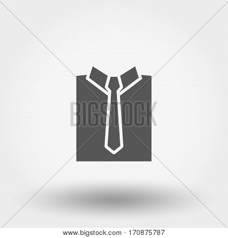 Shirt with nectie. Silhouette. Icon for web and mobile application. Vector illustration on a white background. Flat design style.