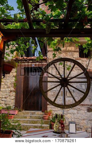 The decor in the Bulgarian style. Attractions of a beautiful city.